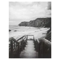 Canvas Beach B/W Steps 60x80