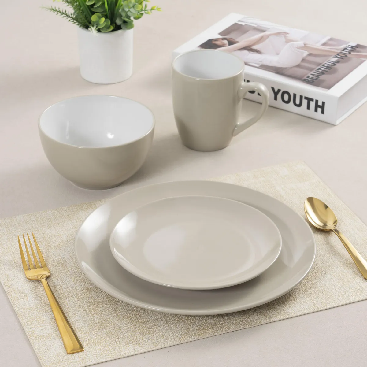 Bowl 710ml taupe retro, marca Just Home Collection - Foto 2