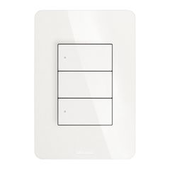 Placa Armada 2 Interruptor Sencillo y 1 Polo Falso 3 Módulos, Blanco