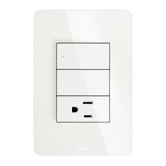 Placa Armada 3 Interruptor Sencillo 3 Módulos, Blanco