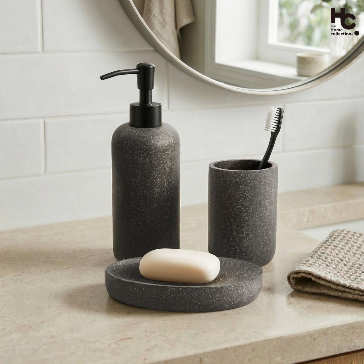 Vaso Piedra Negro, marca Just Home Collection - Foto 2