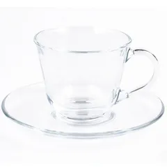 Set Taza y Plato Vidrio 190ml