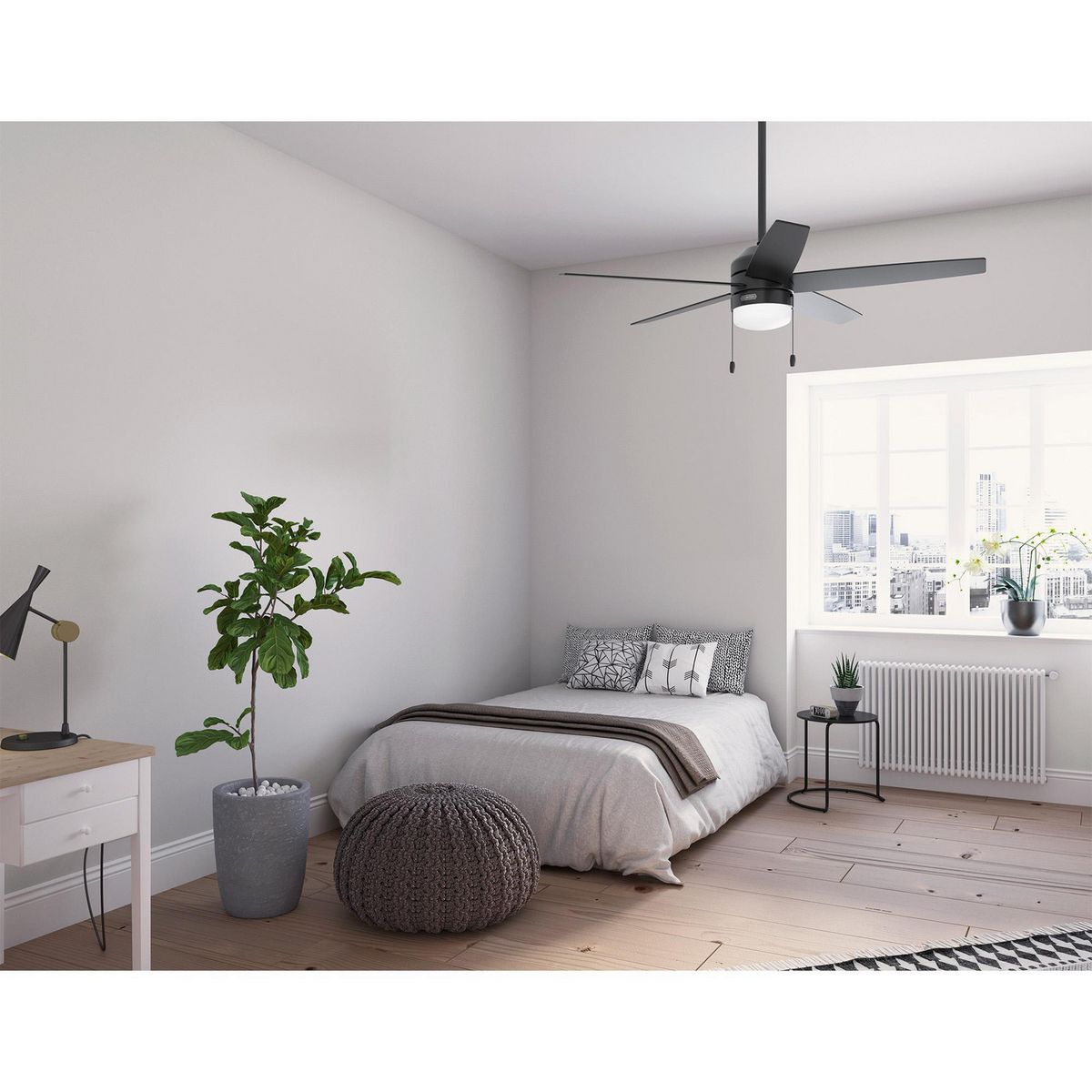 Hunter Fan - Ventilador  Bardot Negro Mate 52 Pulgadas