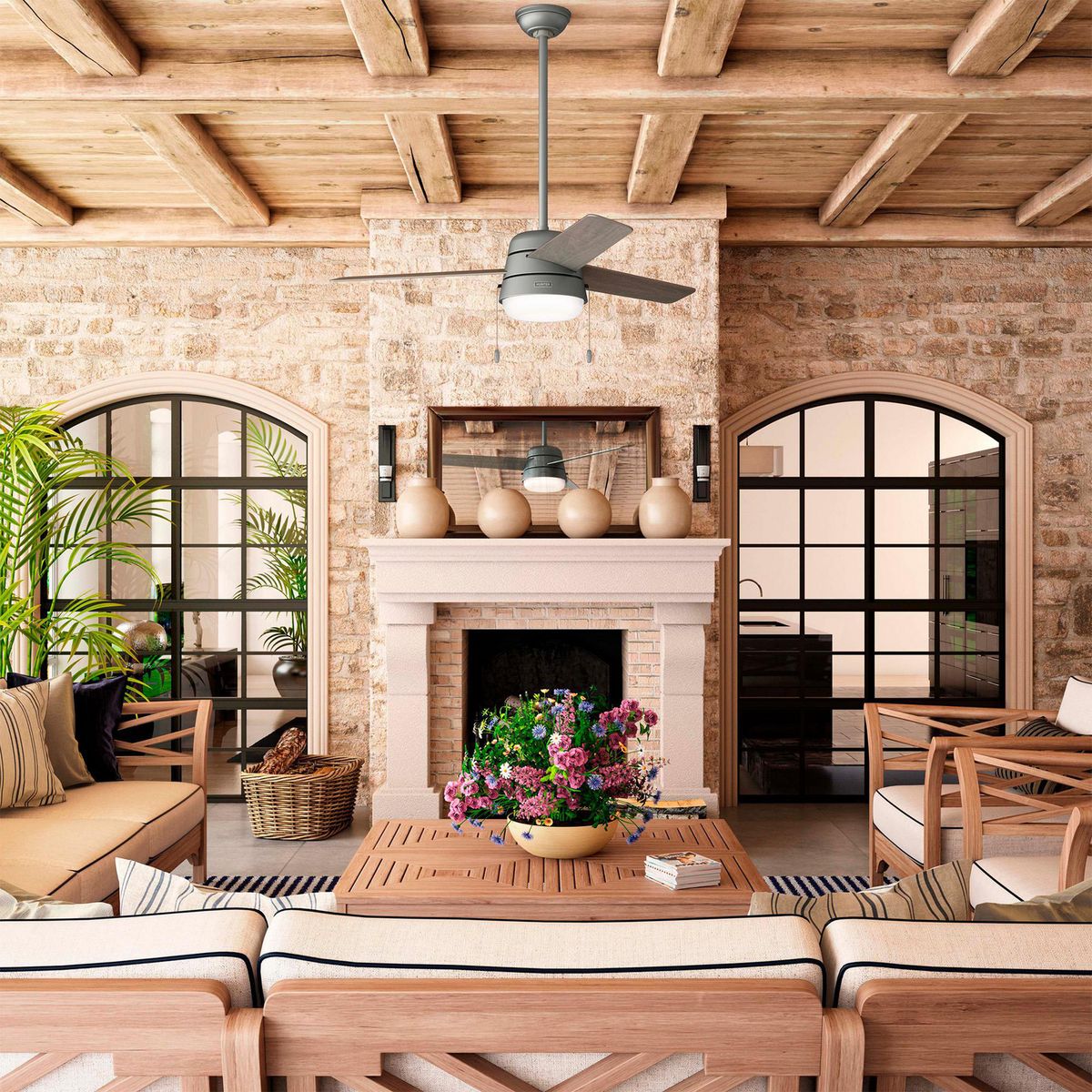 Hunter Fan - Ventilador Aker Plata Mate 52 Pulgadas