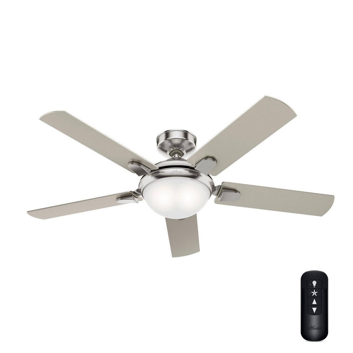 Hunter Fan - Ventilador De Techo Poplar Niquel Cepillado 52"