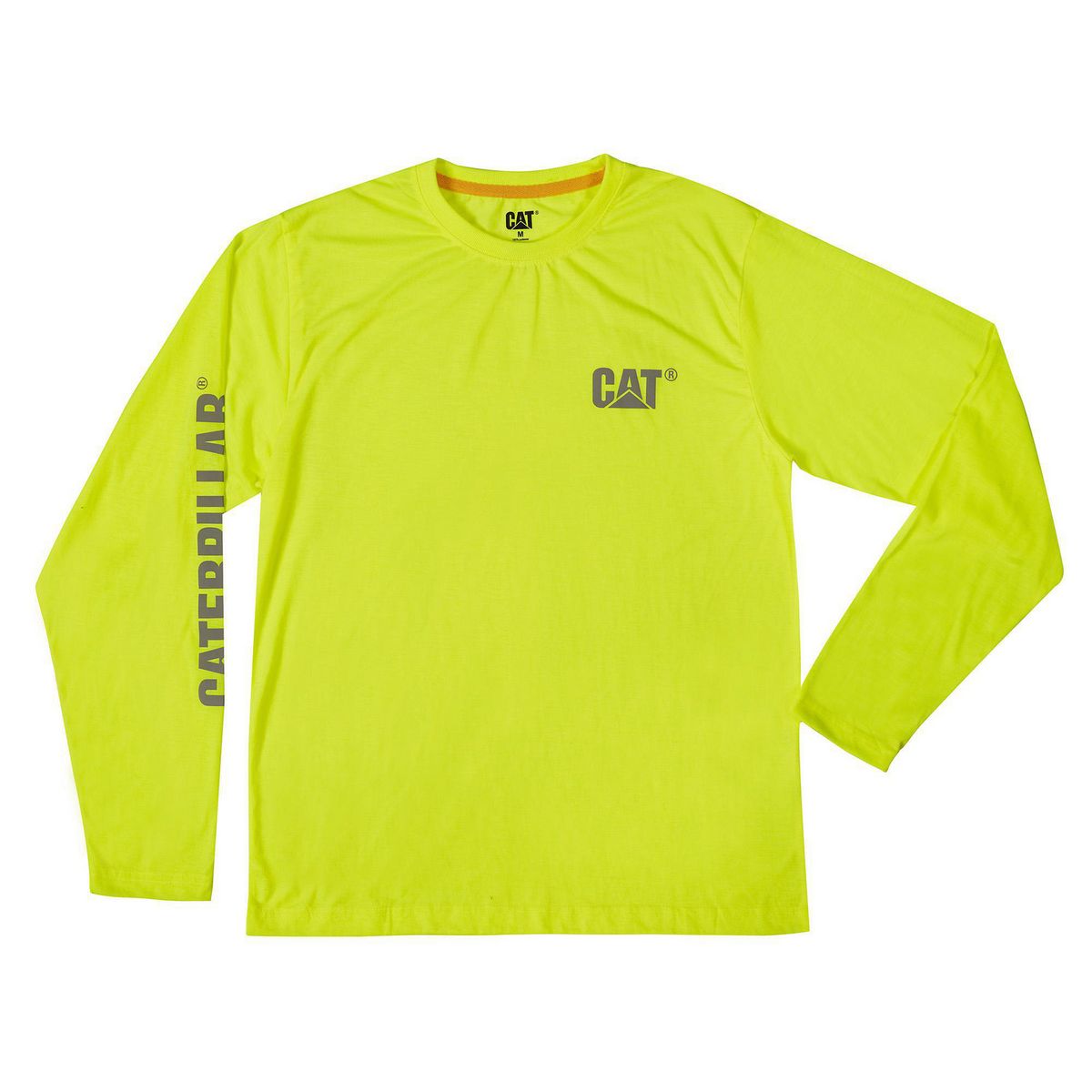 Cat - Playera de Trabajo Cuello Redondo CAT ML Amarillo Neón, M