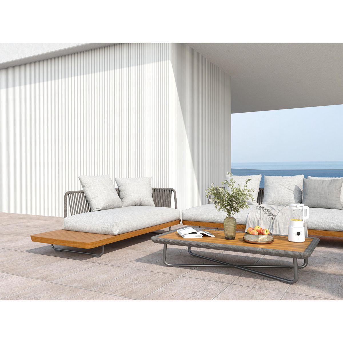 Lambrín para exterior WPC Cream 21.9 x 290 cm Mate 0.63 m2, marca Holztek - Foto Principal