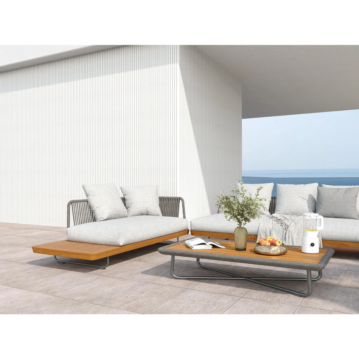 Lambrín para exterior WPC Cream 21.9 x 290 cm Mate 0.63 m2, marca Holztek - Foto Principal