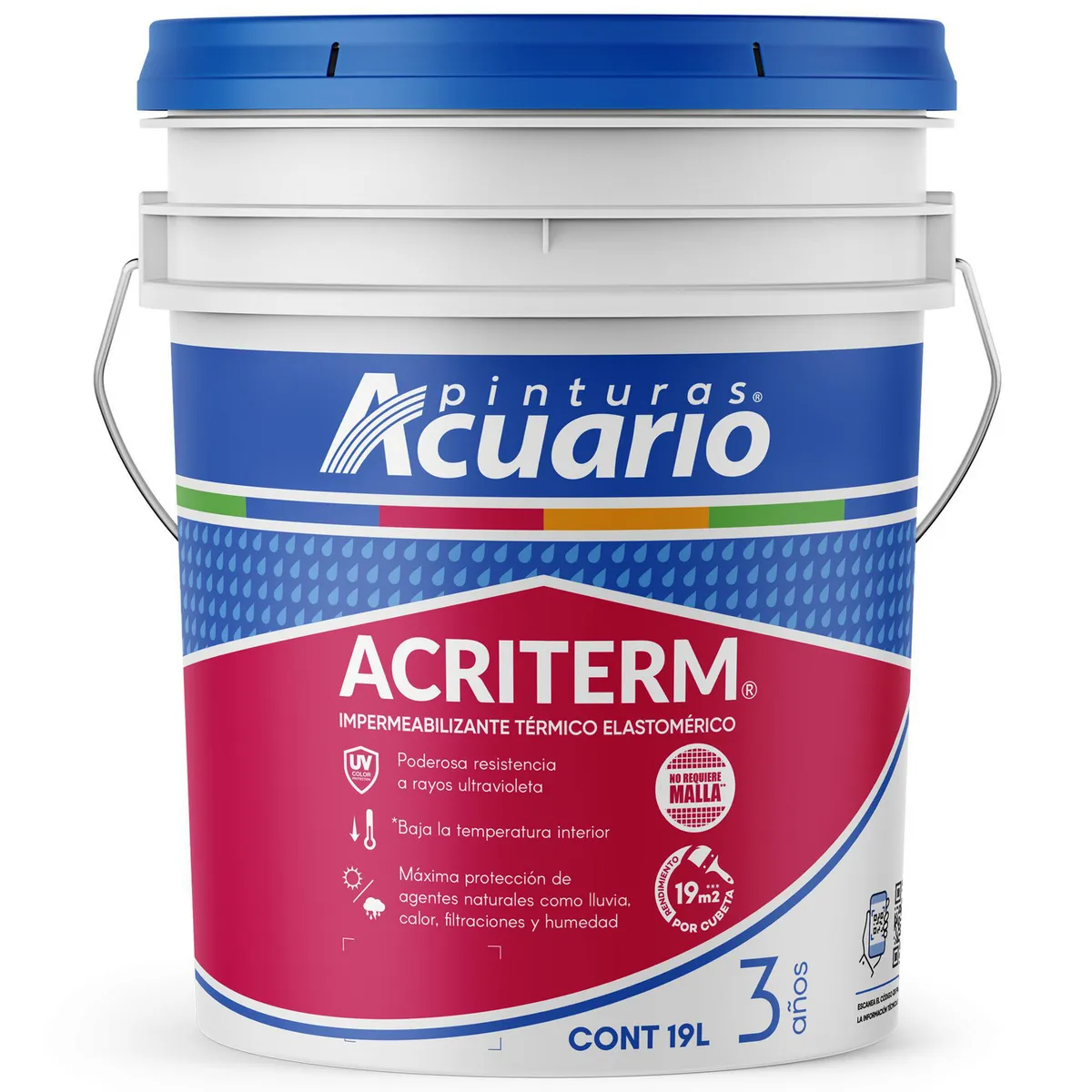 Acuario - Impermeabilizante Acuario Acriterm Terracota 3 Años 19 L