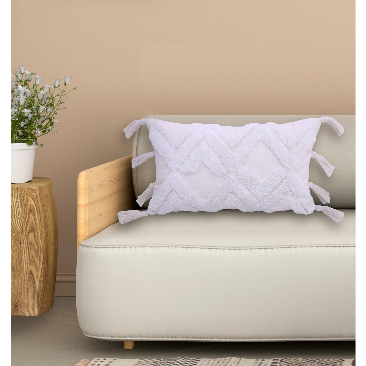Cojin Flecos Beige 50x30, marca Just Home Collection - Foto 2