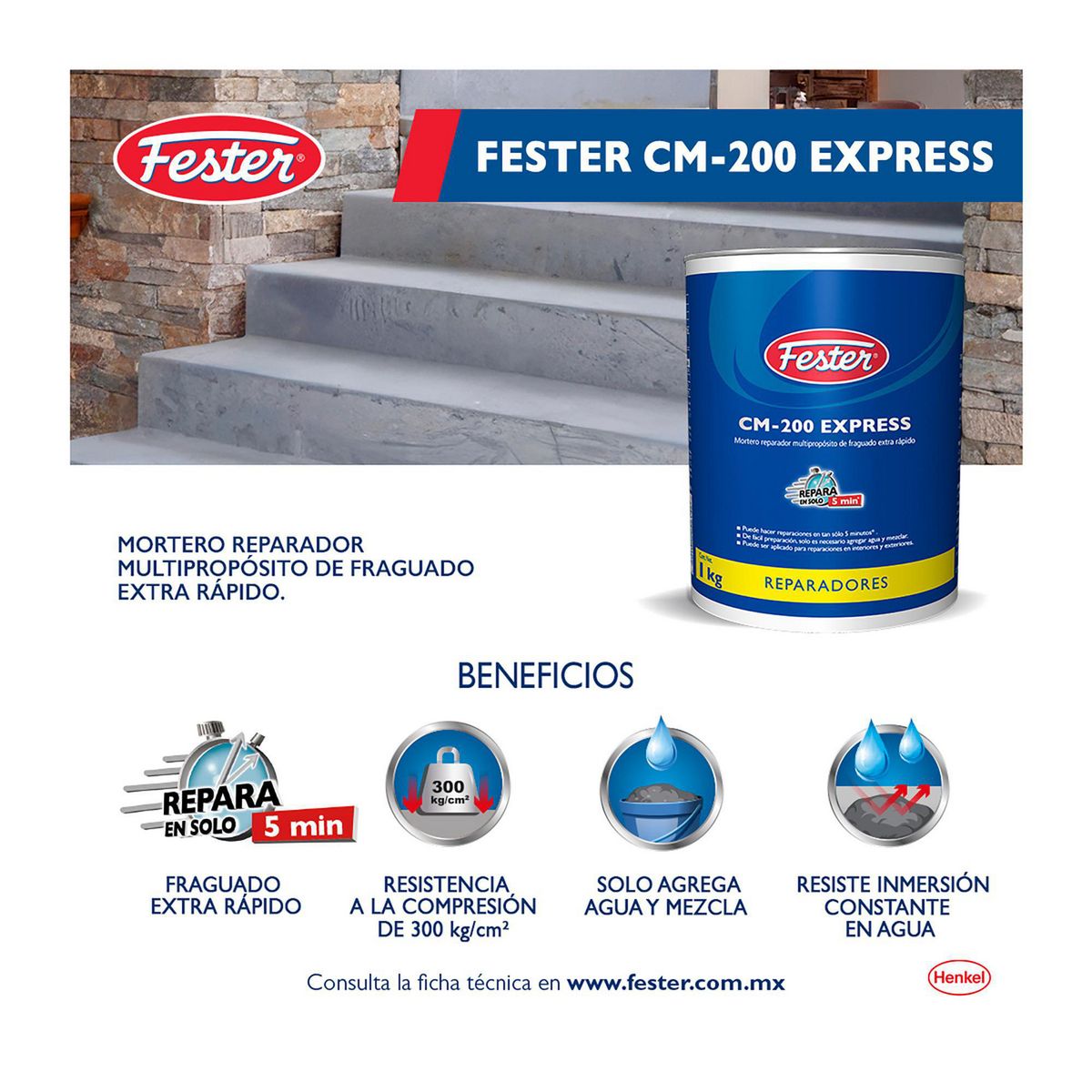 Henkel - Mortero Fester Cm-200 1 Kg
