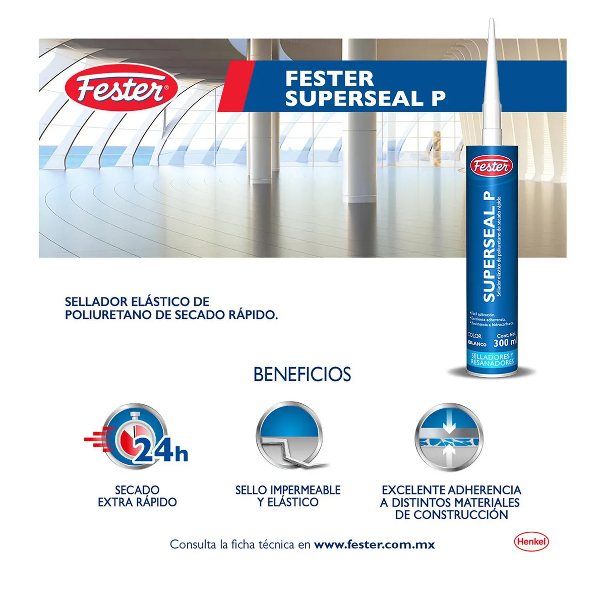 Sell. Poliuretano Superseal P Bco 300Ml, marca Fester - Foto 2