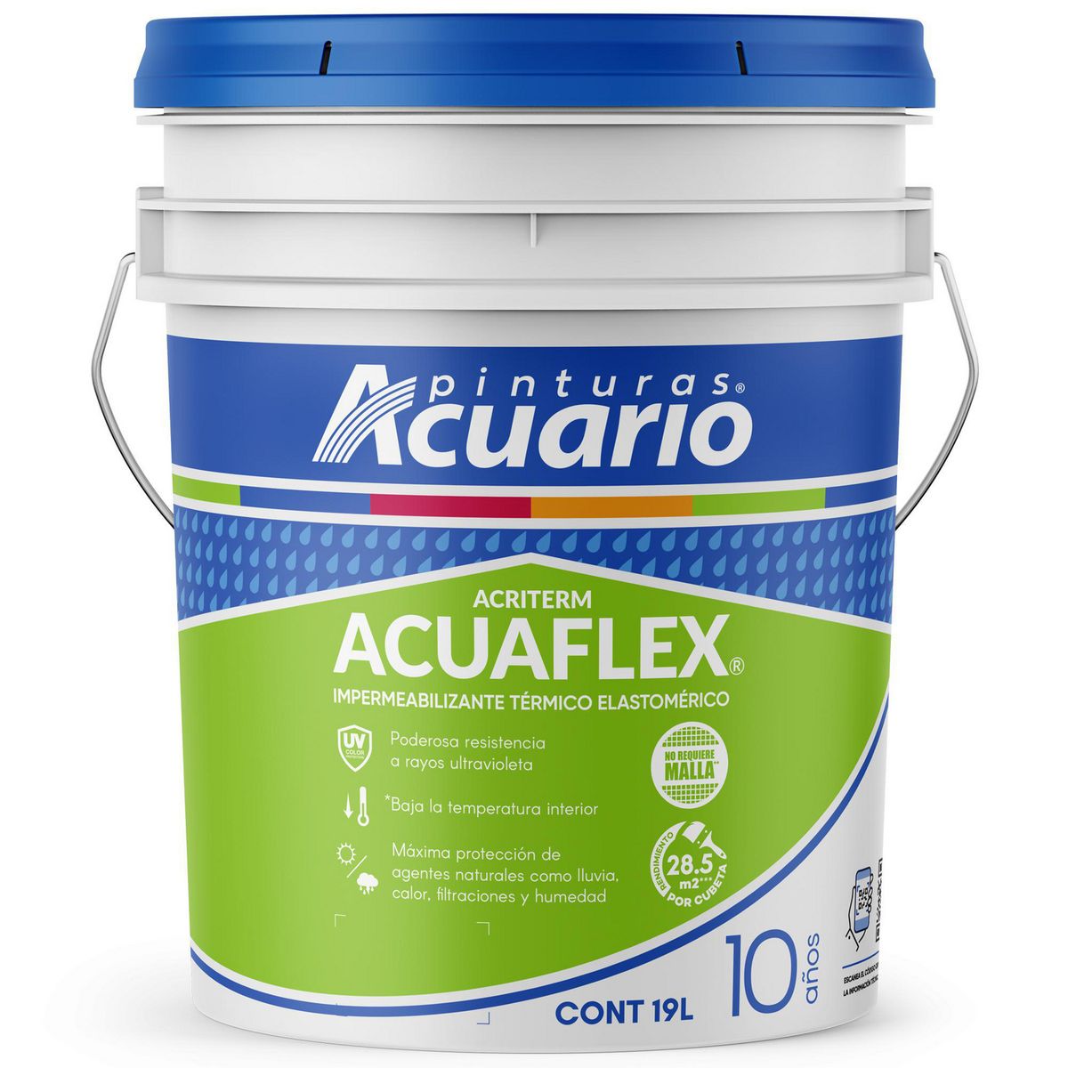 Acuario - Impermeabilizante Acuario Acriterm Blanco 10 Años 19 L