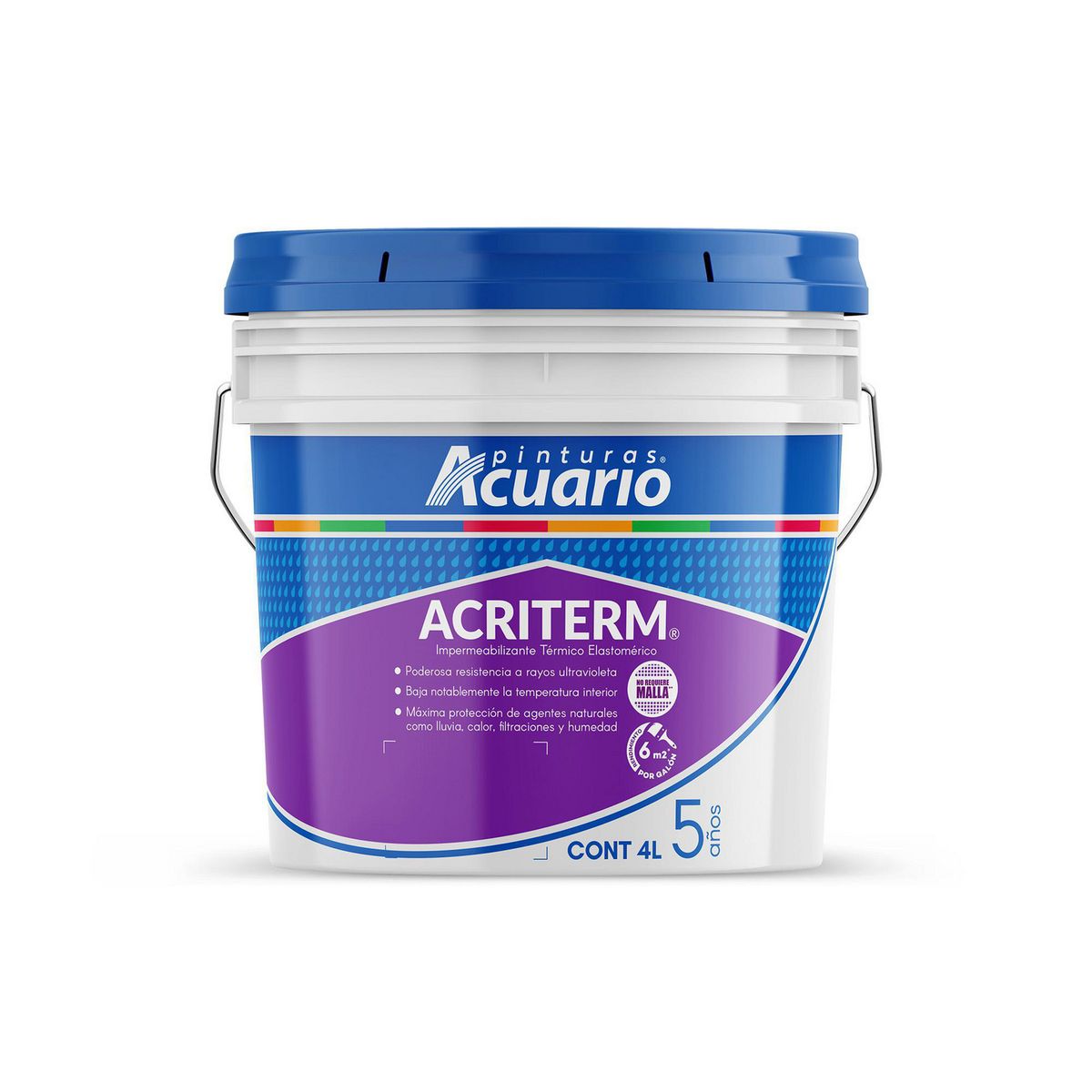 Impermeabilizante Acuario Acriterm Terracota 5 Años 4 L, marca Acuario - Foto Principal
