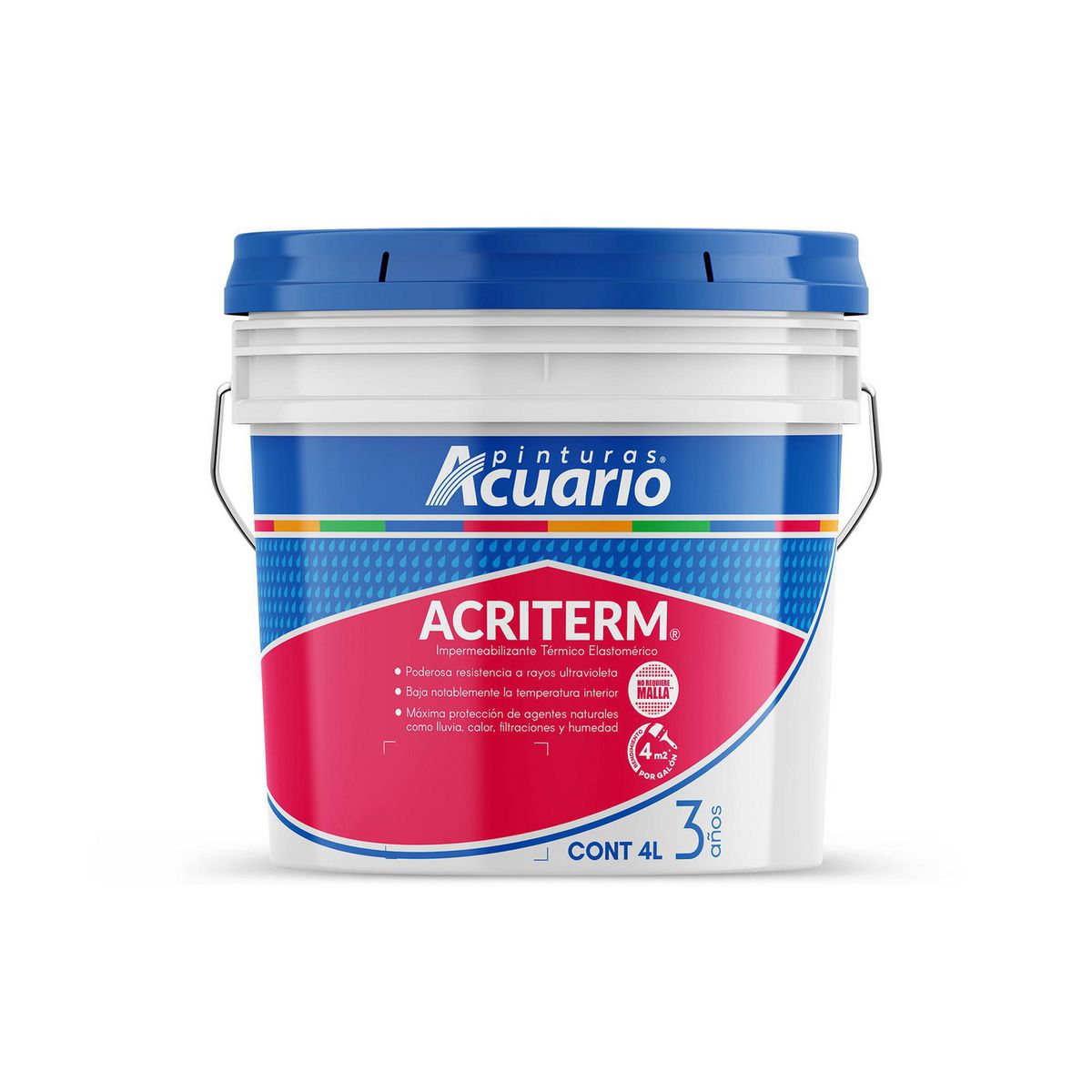 Acuario - Impermeabilizante Acuario Acriterm Blanco 3 Años 4 L