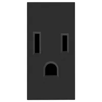 Tomacorriente 2P+T, 15A 127V, 1 Módulo, Negro Mate