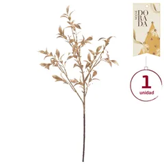 Rama Decorativa Navideña con Hojas 60 cm Colección Noche Dorada