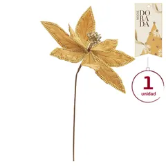 Rama Decorativa de Nochebuena 55 cm Colección Noche Dorada
