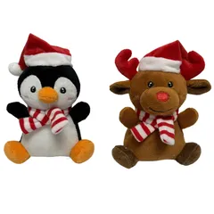 Peluche Navideño Surtido de Pingüino o Reno 13 cm