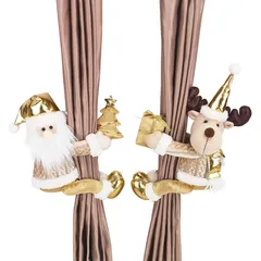 Soporte para Cortina Navideño de Santa Claus y Reno
