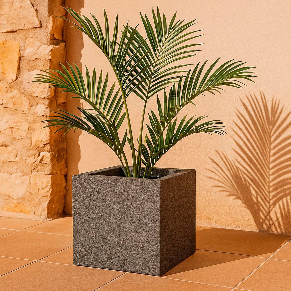 New Garden - Maceta Cúbica Narciso Granito 40 x 40 x 36 cm