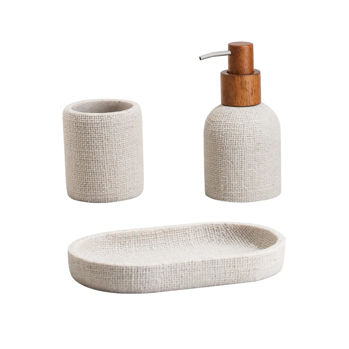 Set acc 3 piezas beige, marca Just Home Collection - Foto Principal