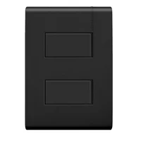 Placa Contacto 2 Int. Sencillos, Negro Mate