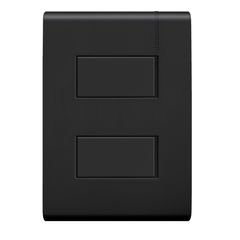 Placa Contacto 2 Int. Sencillos, Negro Mate