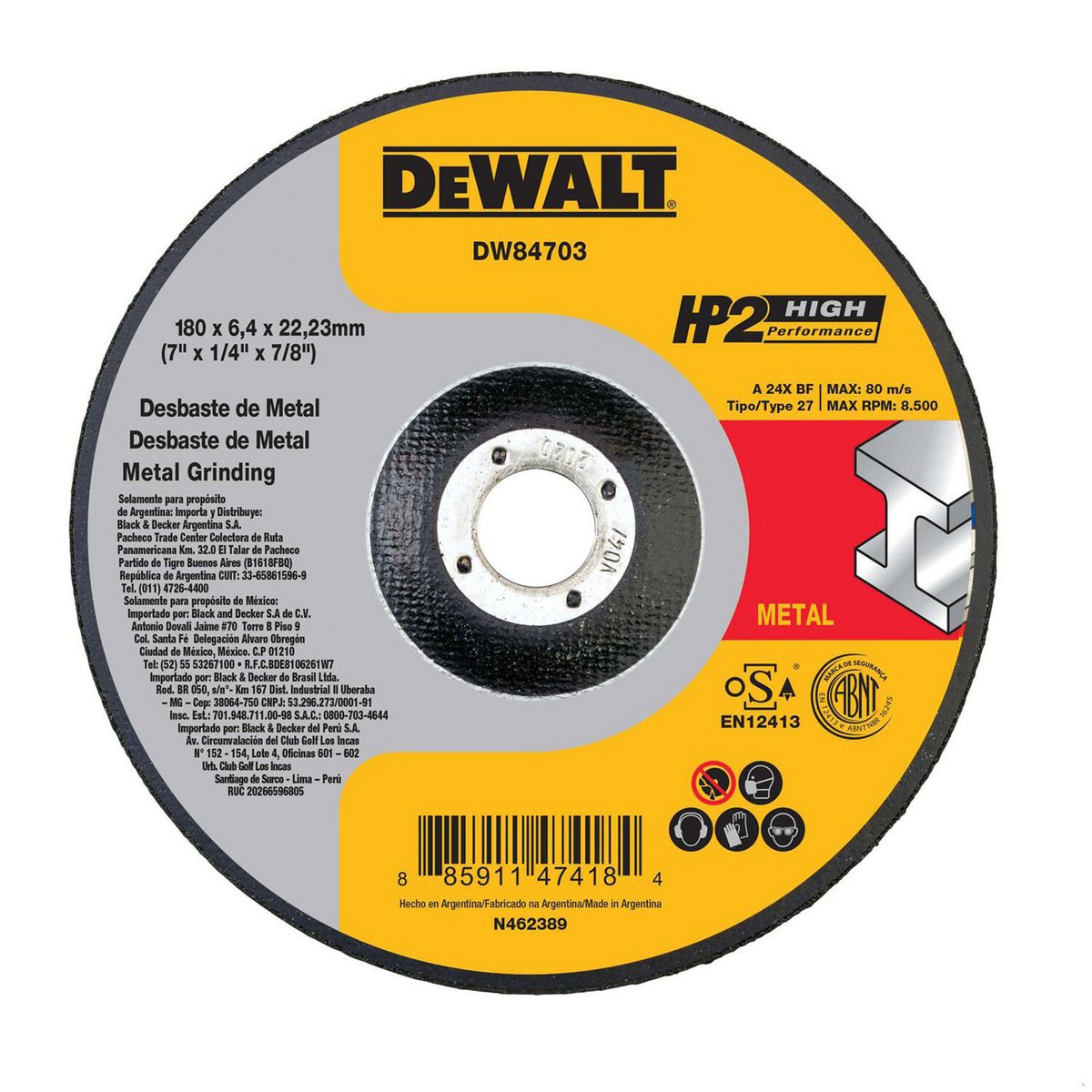 Dewalt - Disco de Desbaste de Metal HP2 7" DeWalt