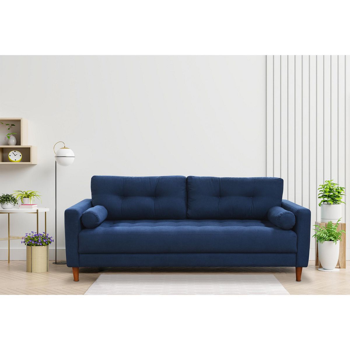 Sofa 3 Plazas Capitonado Victoria Azul, marca Ikasa Muebles - Foto 2