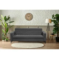 Sofa 3 Plazas Capitonado Pavender Gris Oxford