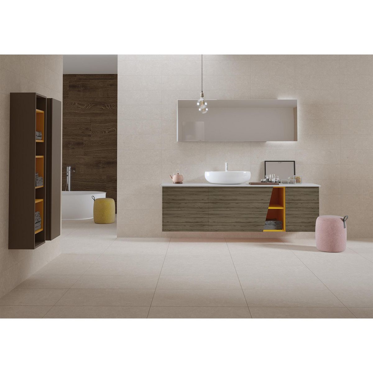 Piso Cerámico Bavoni Hueso 45 x 90 cm Satinado 1.62 m2 No Rectificado, marca Porcelanite - Foto 2