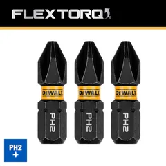 Punta Atornillador Flextorq 1", 3 Pzas DeWalt