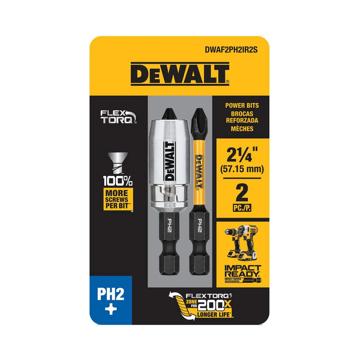 Punta Atornillador Flextorq -1/4", 2 Pzas DeWalt, marca Dewalt - Foto 2