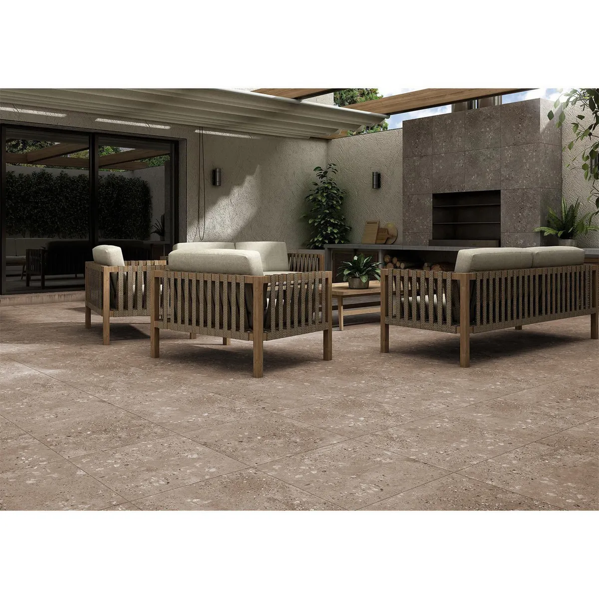 Piso Cerámico Grayfall Café 44 x 44 cm Mate 1.92 m2 No Rectificado, marca Porcelanite - Foto 2