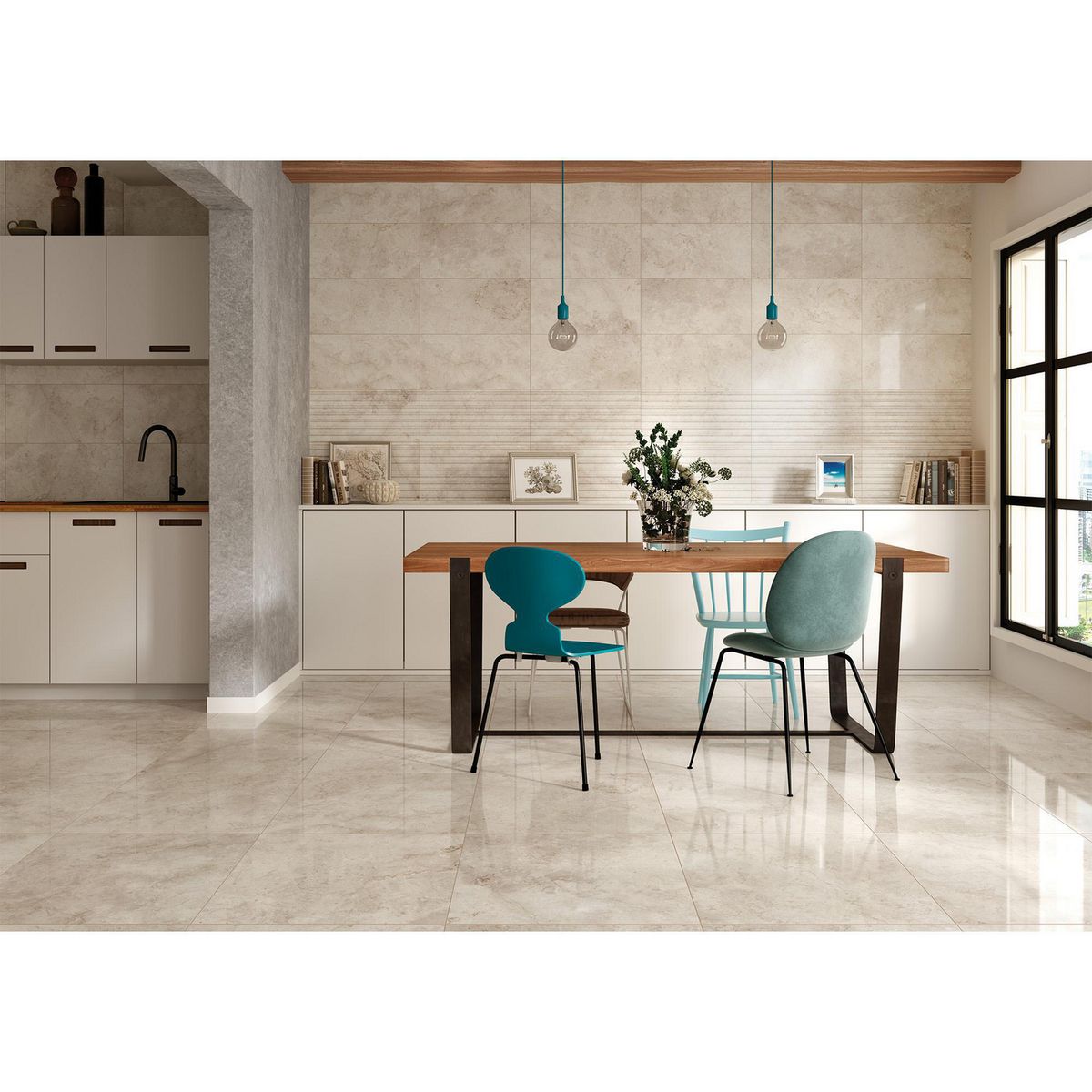 Porcelanite - Piso Cerámico Diquens Gris 55 x 55 cm Brillante 1.49 m2 No Rectificado