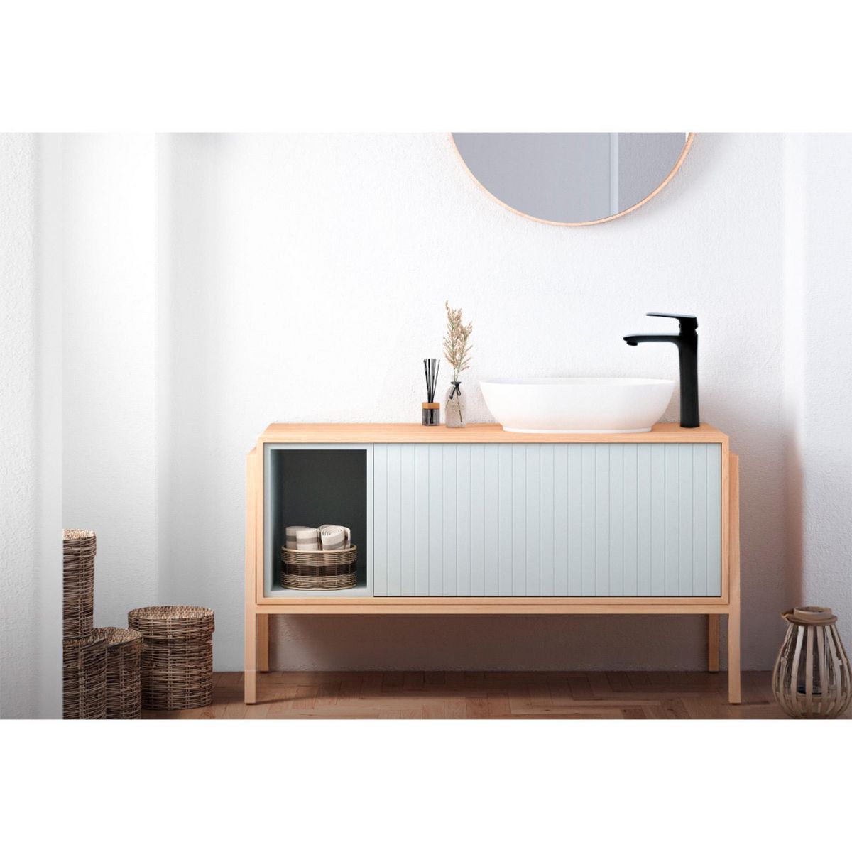 Monomando Alto Para Lavabo Cassia® Negro, marca Urrea - Foto 2