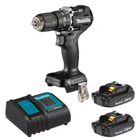 Rotomartillo Inalámbrico 1/2" + 2 Baterías + 1 Cargador Negro 18V Makita