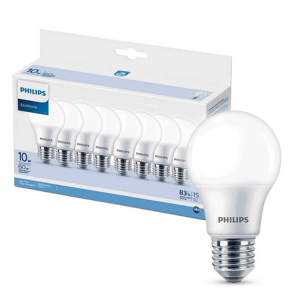 Philips - PHILIPS LED 8 FOCOS 10W LF