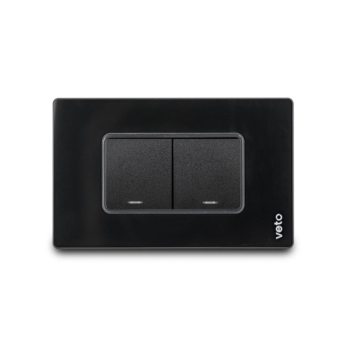 Veto - Apagador Doble Placa Cristal Negro