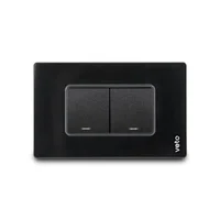 Apagador Doble Placa Cristal Negro