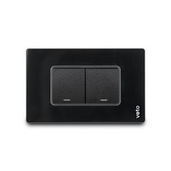 Apagador Doble Placa Cristal Negro