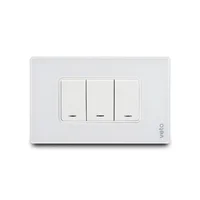 Apagador Triple Placa Cristal Blanco