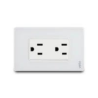 Contacto Duplex Amer 2P+E Placa Cristal Blanco