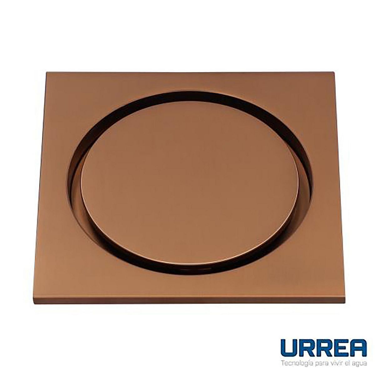 Coladera Cuadrada Vista Redonda Rose Gold, marca Urrea - Foto Principal