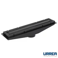 Coladera Universal Rectangular Negra con Rejilla de Acero Inoxidable