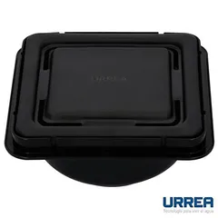 Coladera Universal Cuadrada Negra con Rejilla de Acero Inoxidable