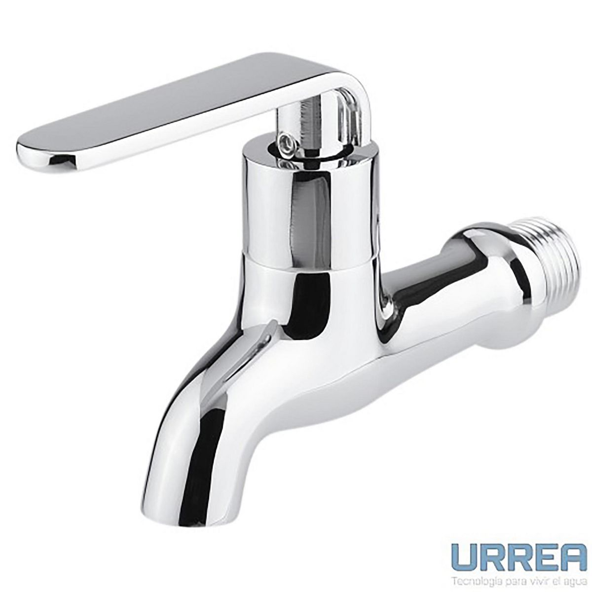 Llave de Chorro Cromada con Diseño de Palanca, marca Urrea - Foto Principal