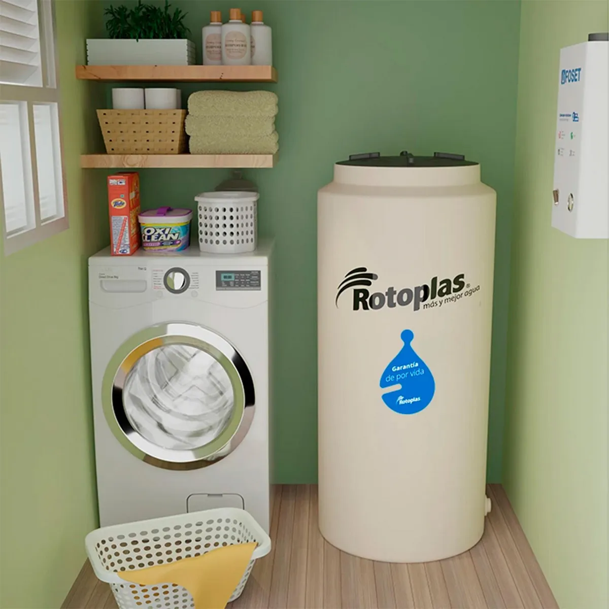 Rotoplas - Tinaco Vertical  500L con Bomba Presurizadora 1/2 HP