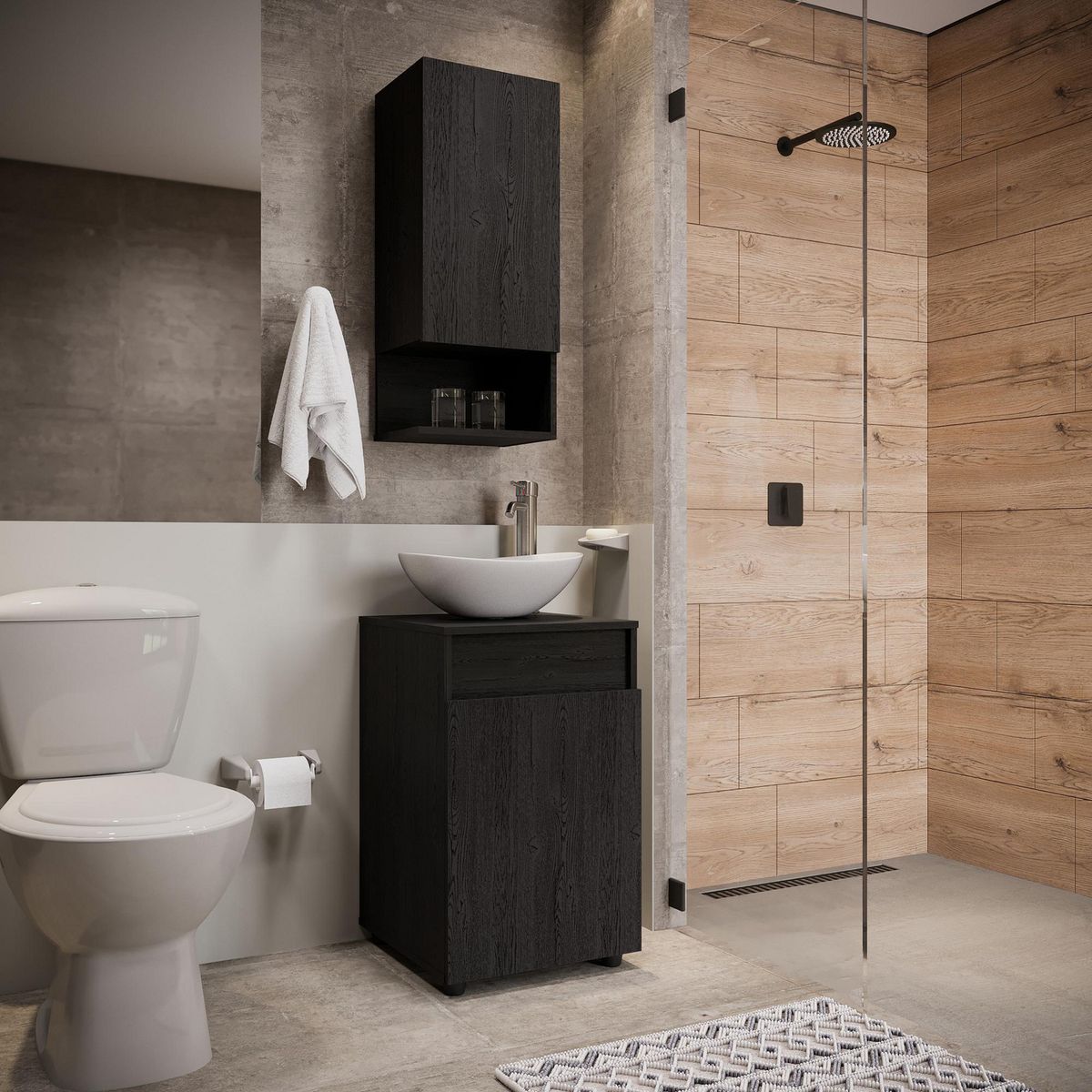 Maderkit - Combo de Mueble de Baño Gabinete Superior Zov